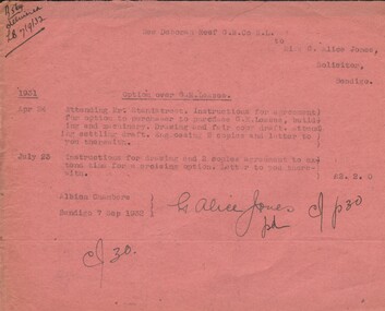 Document - MISS G ALICE JONES COLLECTION: ACCOUNT
