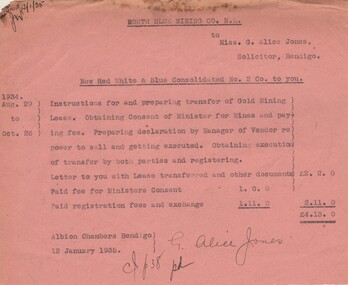 Document - MISS G ALICE JONES COLLECTION: ACCOUNT