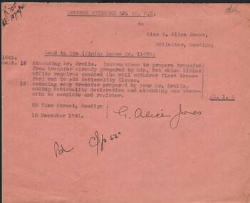 Document - MISS G ALICE JONES COLLECTION: ACCOUNT