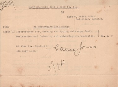 Document - MISS G ALICE JONES COLLECTION: ACCOUNT