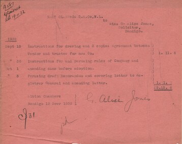 Document - MISS G ALICE JONES COLLECTION: ACCOUNT