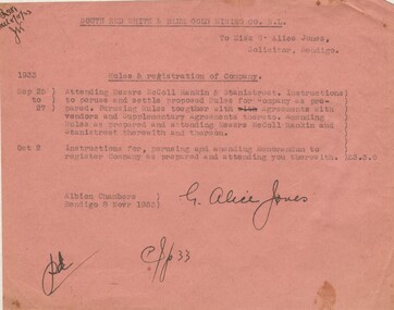 Document - MISS G ALICE JONES COLLECTION: ACCOUNT