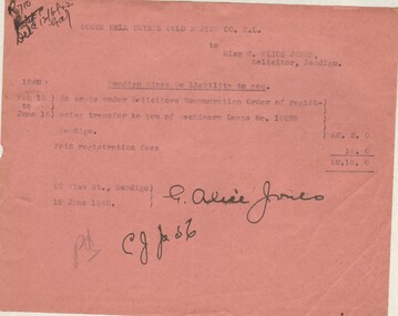 Document - MISS G ALICE JONES COLLECTION: ACCOUNT