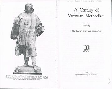 Document - EXTRACTS FROM ''A CENTURY OF VICTORIAN METHODISM'': REF TO BENDIGO DISTRICT