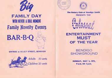 Document - COLOSSAL, BENDIGO SHOWGROUNDS, 2 May, 1971