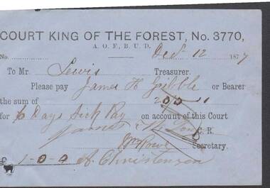 Document - ANCIENT ORDER OF FORESTERS NO. 3770 COLLECTION: TO PAY