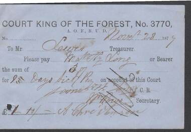Document - ANCIENT ORDER OF FORESTERS NO. 3770 COLLECTION: TO PAY