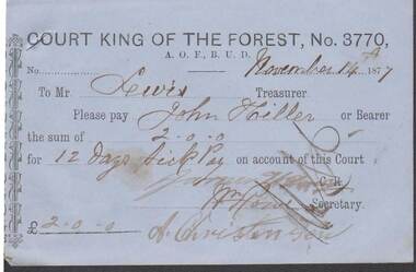 Document - ANCIENT ORDER OF FORESTERS NO. 3770 COLLECTION: TO PAY