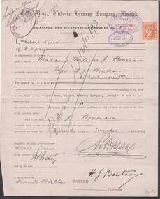 Document - COHN BROTHERS COLLECTION: SHARE TRANSFER CERTIFICATE 1894