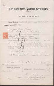 Document - COHN BROTHERS COLLECTION: SHARE TRANSFER CERTIFICATE 1894