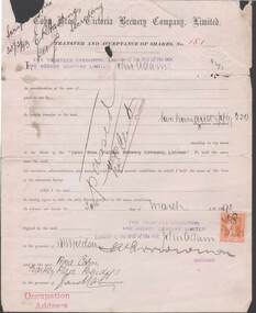 Document - COHN BROTHERS COLLECTION: SHARE TRANSFER CERTIFICATE 1895