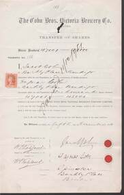 Document - COHN BROTHERS COLLECTION: SHARE TRANSFER CERTIFICATE 1894