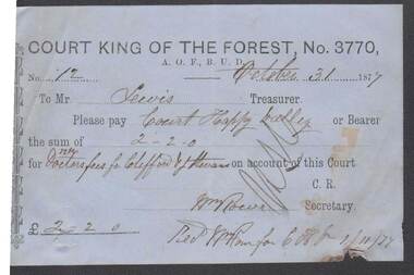 Document - ANCIENT ORDER OF FORESTERS NO. 3770 COLLECTION: TO PAY