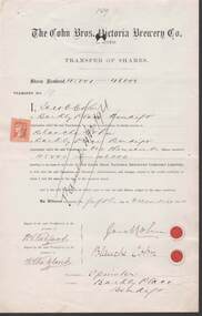 Document - COHN BROTHERS COLLECTION: SHARE TRANSFER CERTIFICATE 1894