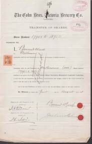 Document - COHN BROTHERS COLLECTION: SHARE TRANSFER CERTIFICATE 1893