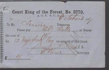 Document - ANCIENT ORDER OF FORESTERS NO. 3770 COLLECTION: TO PAY