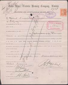 Document - COHN BROTHERS COLLECTION: SHARE TRANSFER CERTIFICATE 1893