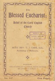 Book - LYDIA CHANCELLOR COLLECTION: THE BLESSED EUCHARIST: BELIEF OF THE EARLY ENGLISH CHURCH