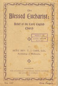 Book - LYDIA CHANCELLOR COLLECTION: THE BLESSED EUCHARIST: BELIEF OF THE EARLY ENGLISH CHURCH