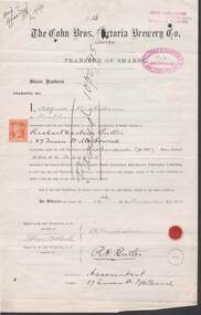 Document - COHN BROTHERS COLLECTION: TRANSFER OF SHARES CERTIFICATE