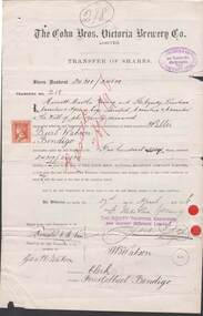 Document - COHN BROTHERS COLLECTION: TRANSFER OF SHARES CERTIFICATE
