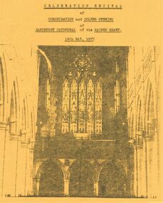 Document - PROGRAMME FOR THE CELEBRATION RECITAL: SACRED HEART CATHEDRAL 14/5/1977, 14/05/1977
