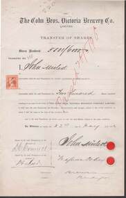 Document - COHN BROTHERS COLLECTION: TRANSFER OF SHARE DOCS 1893-96