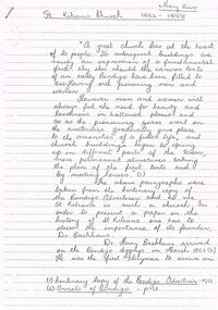 Document - ESSAY: ''ST. KILIANS CHURCH 1852 TO1888''