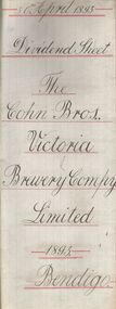 Document - COHN BROTHERS COLLECTION: HANDWRITTEN DIVIDEND SHEET DATED 1893