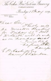 Document - COHN BROTHERS COLLECTION: HANDWRITTEN LETTER DATED 1893