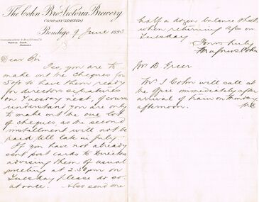 Document - COHN BROTHERS COLLECTION: HANDWRITTEN LETTER DATED 1893