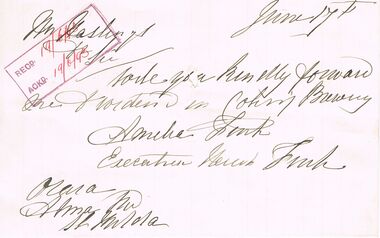 Document - COHN BROTHERS COLLECTION: HANDWRITTEN LETTER DATED 1893