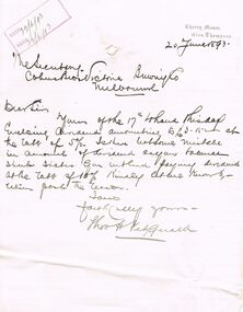 Document - COHN BROTHERS COLLECTION: HANDWRITTEN LETTER DATED 1893