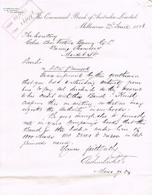 Document - COHN BROTHERS COLLECTION: HANDWRITTEN LETTER DATED 1893