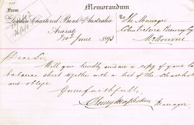 Document - COHN BROTHERS COLLECTION: HANDWRITTEN LETTER DATED 1893