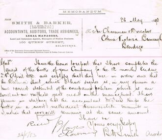 Document - COHN BROTHERS COLLECTION: HANDWRITTEN LETTER DATED 1893
