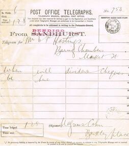 Document - COHN BROTHERS COLLECTION: TELEGRAM NO 758