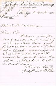 Document - COHN BROTHERS COLLECTION: HANDWRITTEN LETTER DATED 1893