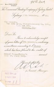 Document - COHN BROTHERS COLLECTION: TYPED LETTER DATED 1933
