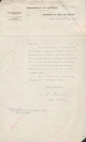 Document - COHN BROTHERS COLLECTION: TYPED LETTER DATED 1916