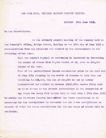 Document - COHN BROTHERS COLLECTION: TYPED LETTER DATED 1921