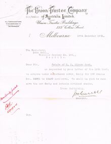 Document - COHN BROTHERS COLLECTION: TYPED LETTER DATED 1921