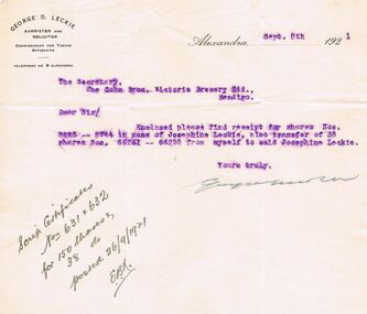 Document - COHN BROTHERS COLLECTION: TYPED CORRESPONDENCE 1921