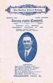 Document - LYDIA CHANCELLOR COLLECTION: ' THE BENDIGO CHORAL SOCIETY 'TWENTY EIGHTH CONCERT
