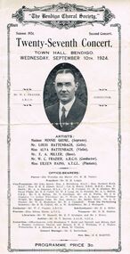 Document - LYDIA CHANCELLOR COLLECTION: ''THE BENDIGO CHORAL SOCIETY '' 27TH CONCERT