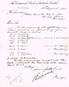 Document - COHN BROTHERS COLLECTION: HANDWRITTEN MESSAGE DATED 1921