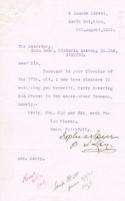 Document - COHN BROTHERS COLLECTION: TYPED MESSAGE DATED 1921