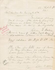 Document - COHN BROTHERS COLLECTION: HANDWRITTEN DOCUMENT DATED 1921
