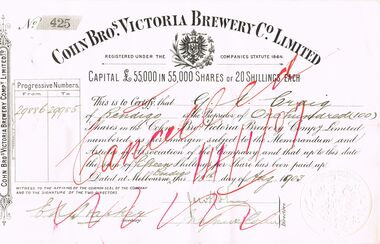 Document - COHN BROTHERS COLLECTION: SHARE SCRIP