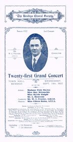 Document - LYDIA  CHANCELLOR COLLECTION: ''THE BENDIGO CHORAL SOCIETY'' TWENTY FIRST GRAND CONCERT